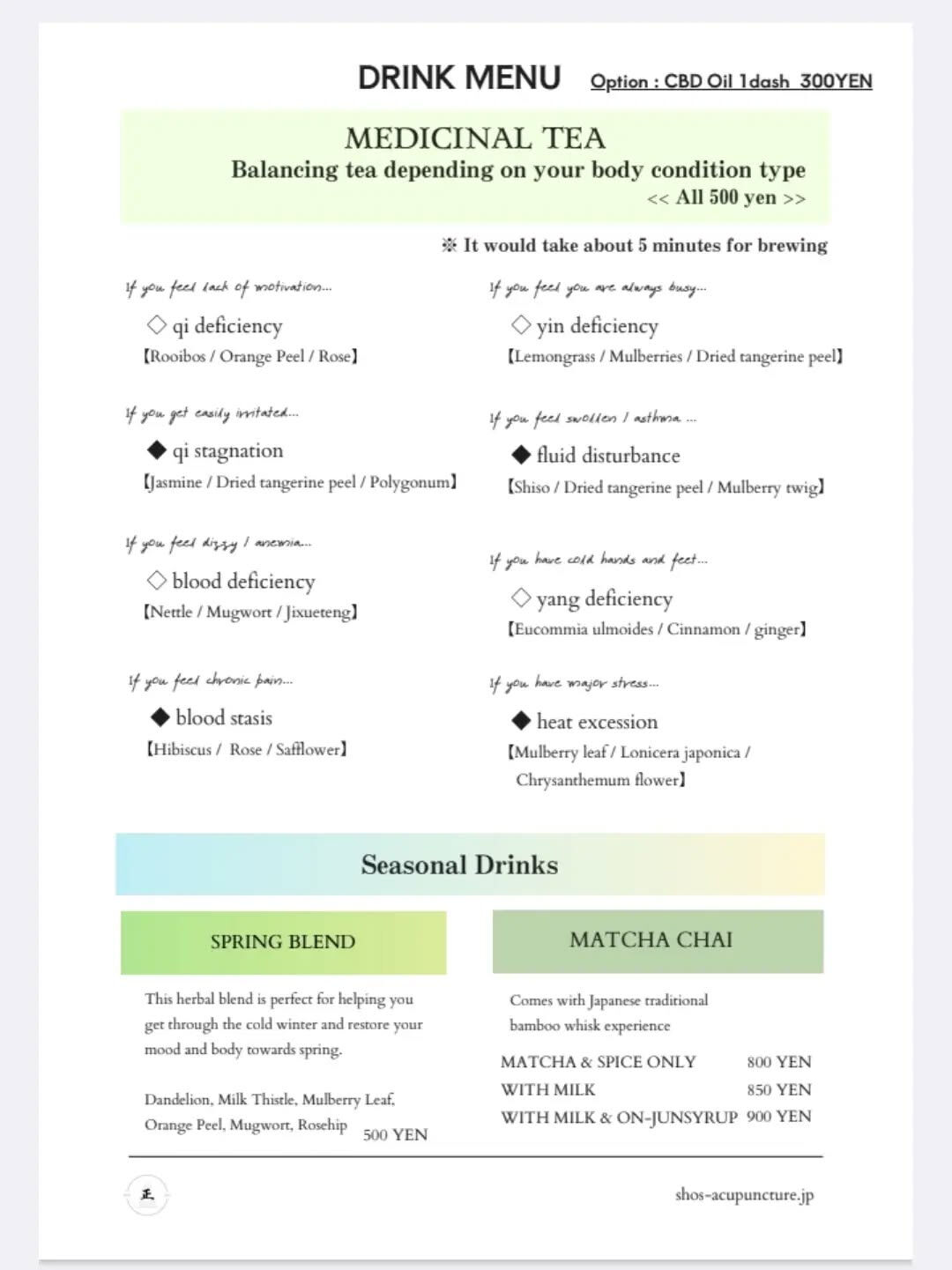 We have an English menu. 